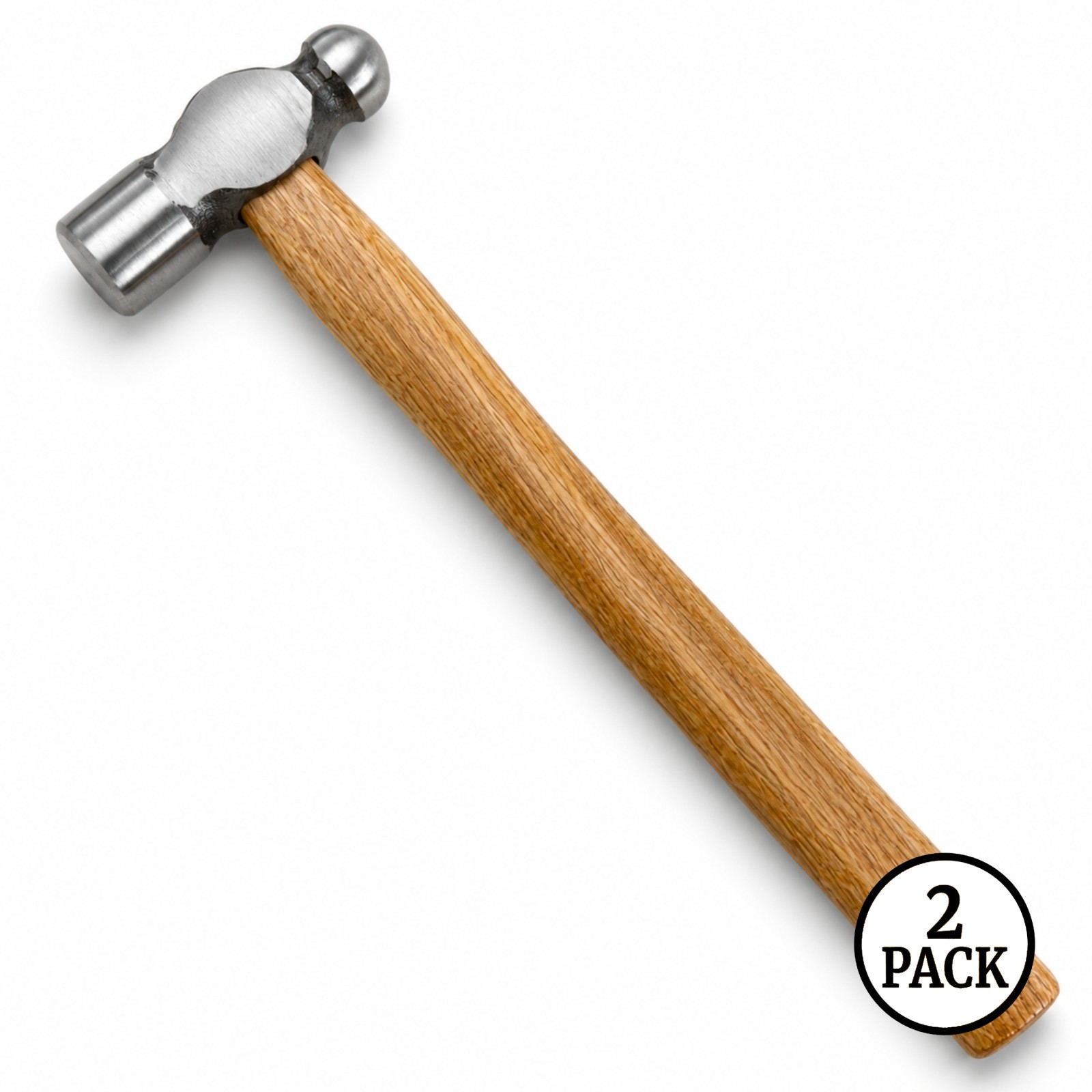 2 Pack ToolTreaux 4oz Ball Peen Hammer w/ Hardwood Handle, Small Engineers