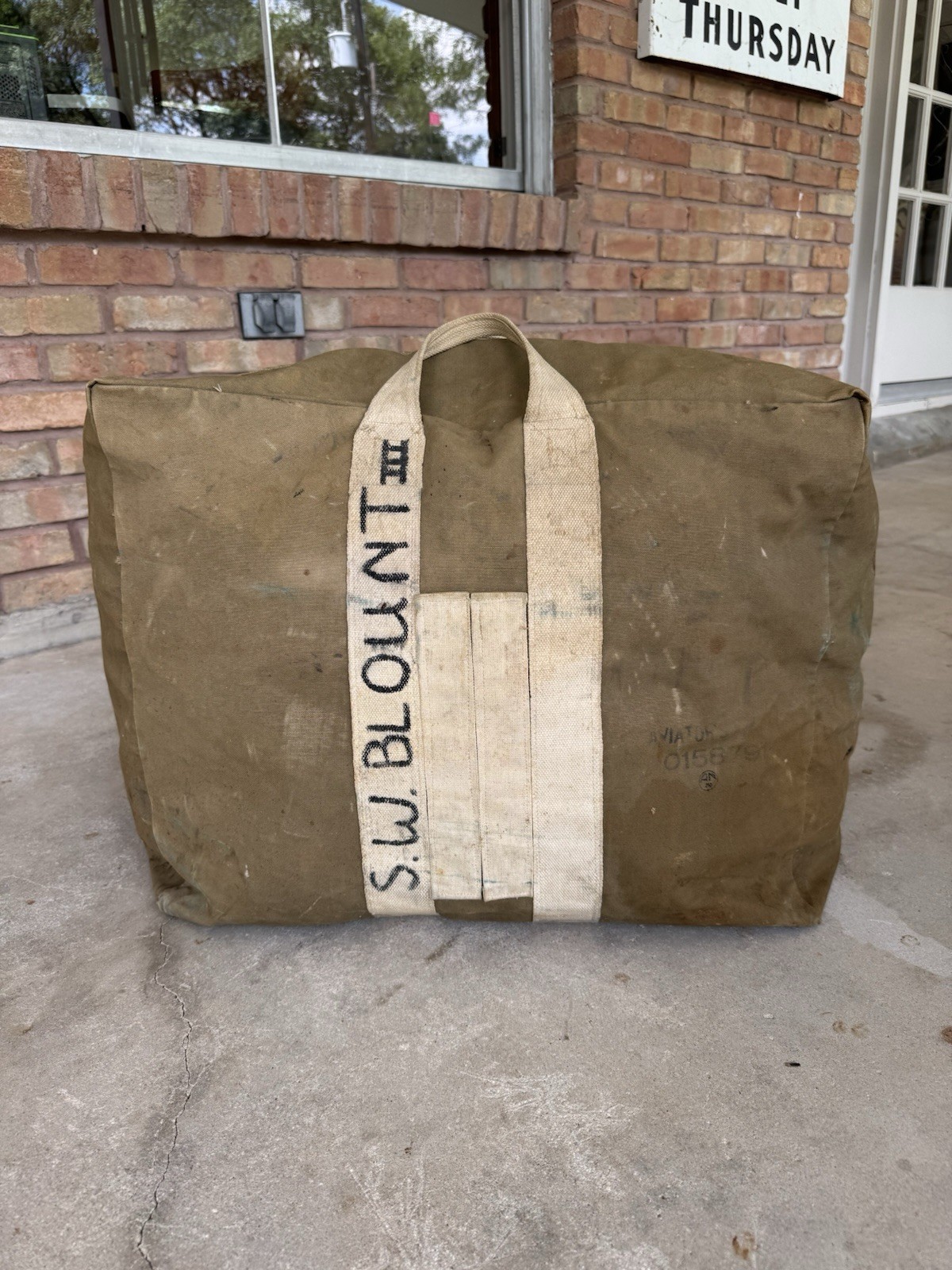 1940s Vtg Named WWII USAAF Aviator Kit Bag AN 6505 Army Air Force Canvas Duffel