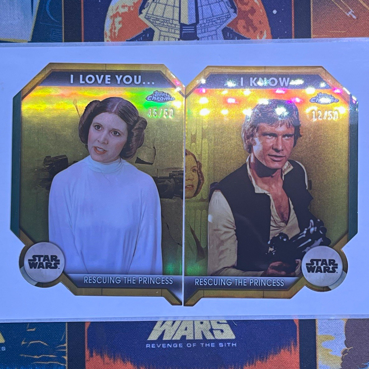 Topps Star Wars Chrome 2-Card Lot I Love You..., I Know & Rescuing Princess /50
