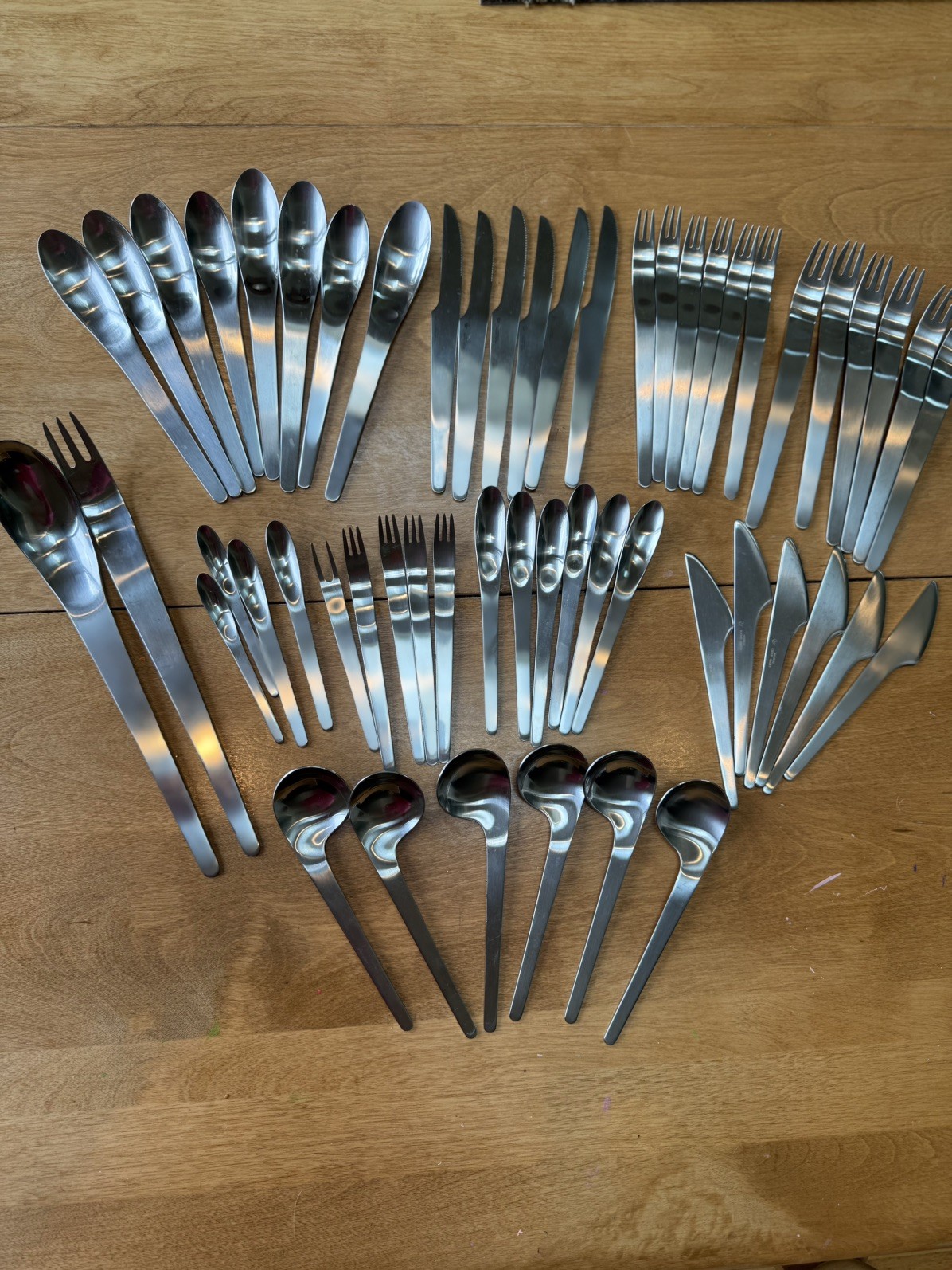 Georg Jensen Arne Jacobsen Deco  Flatware Original 1970’s Service for 6 plus