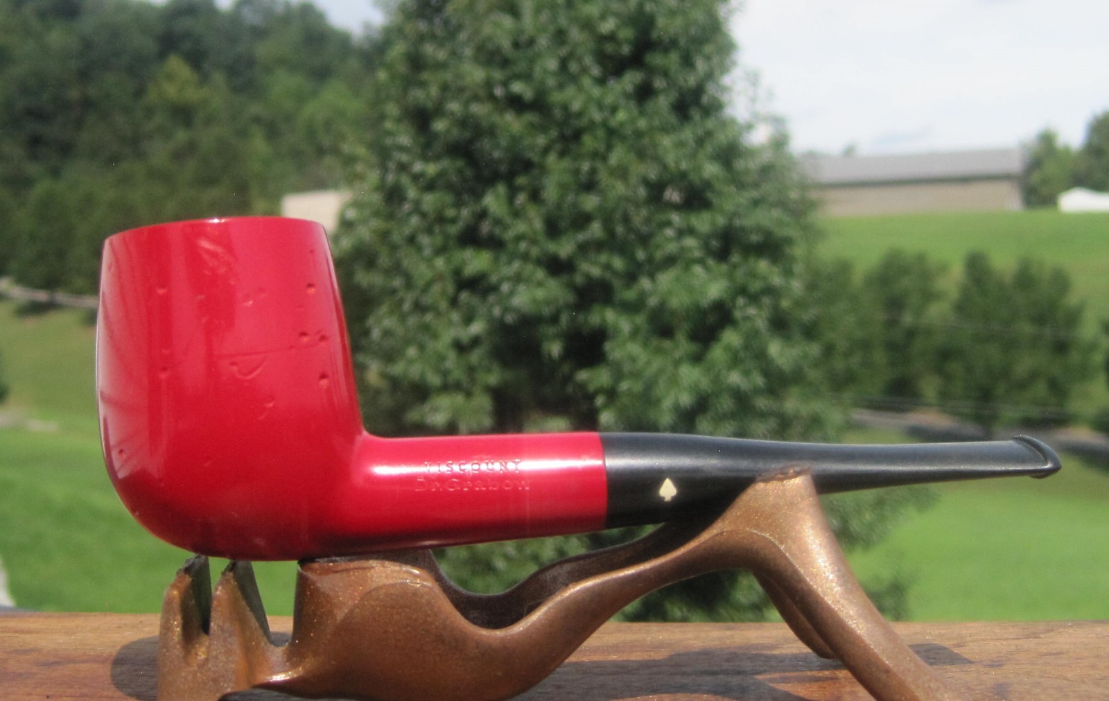 1970s Dr Grabow Viscount Imp Briar Ajustomatic Red Billiard Estate Pipe 5.4