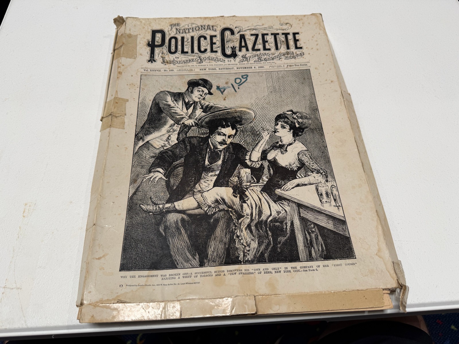 Vintage 1880's Police Gazette 6 complete issues .. Jesse James with box