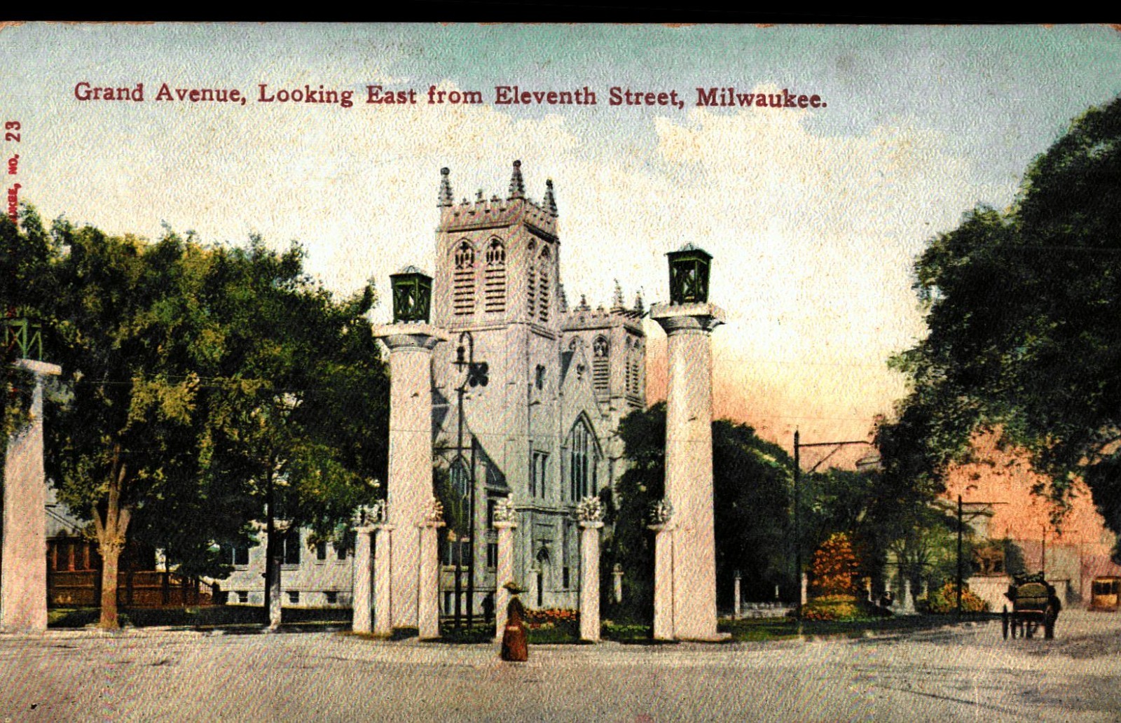 Grand Avenue, Looking East From 11th St, Milwaukee, Vintage Postcard