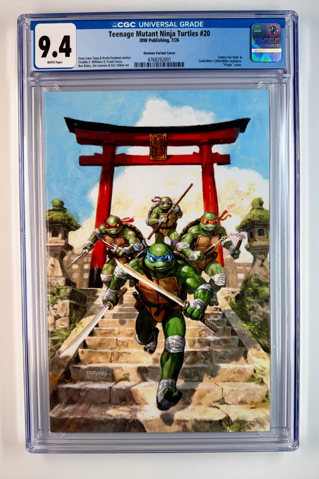 TMNT #20 300th Issue CGC 9.4 Dave Dorman Virgin SDCC Comics For Kids Exclusive