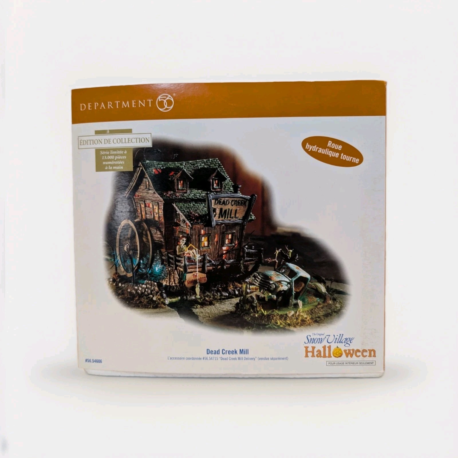 Dept 56 Snow Village Halloween Dead Creek Mill #56 54606 Tested Works Box VIDEO