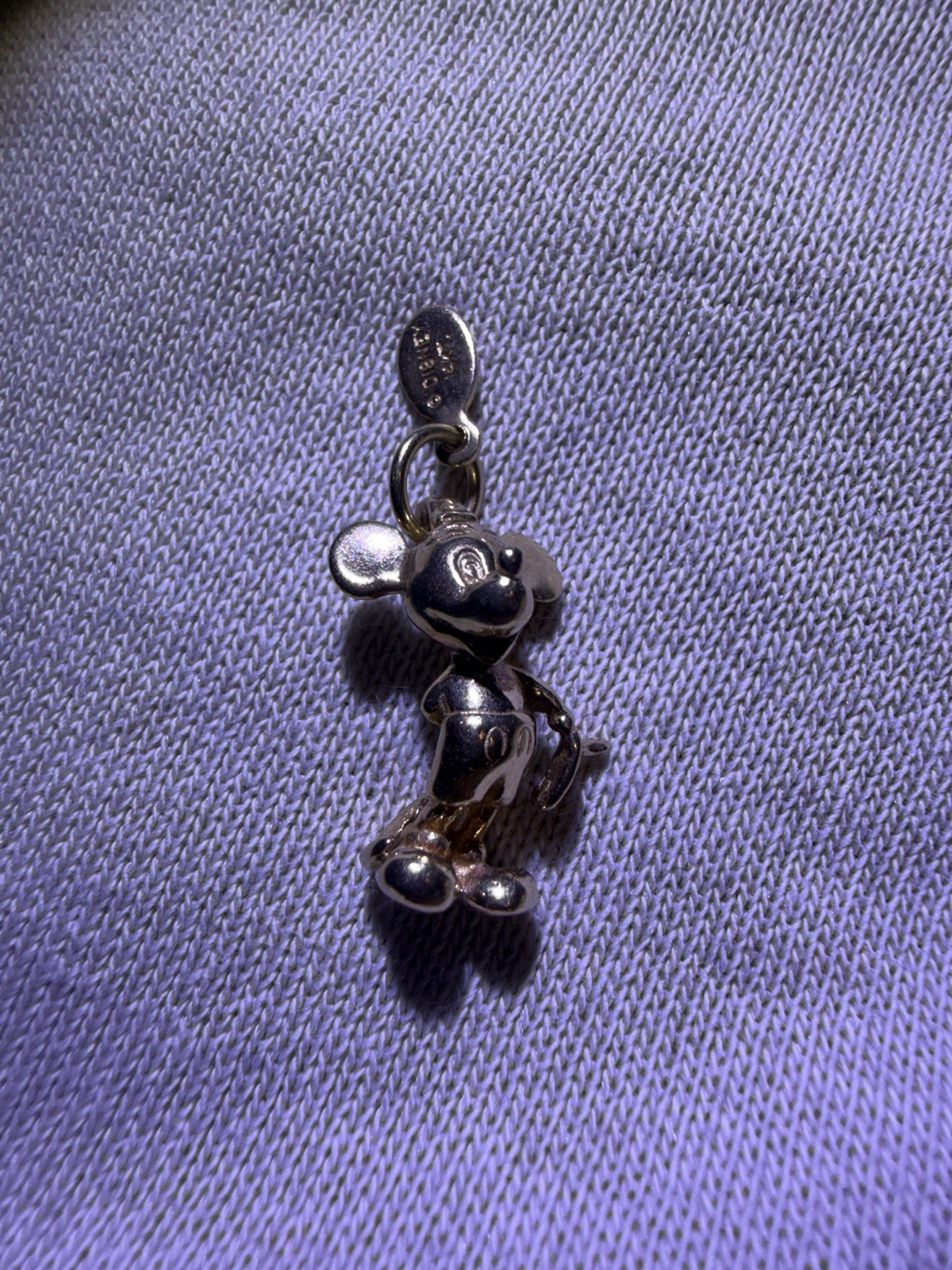 Vintage 3-D Disney Solid 14k Yellow Gold Mickey Mouse Charm w/ Production Tag