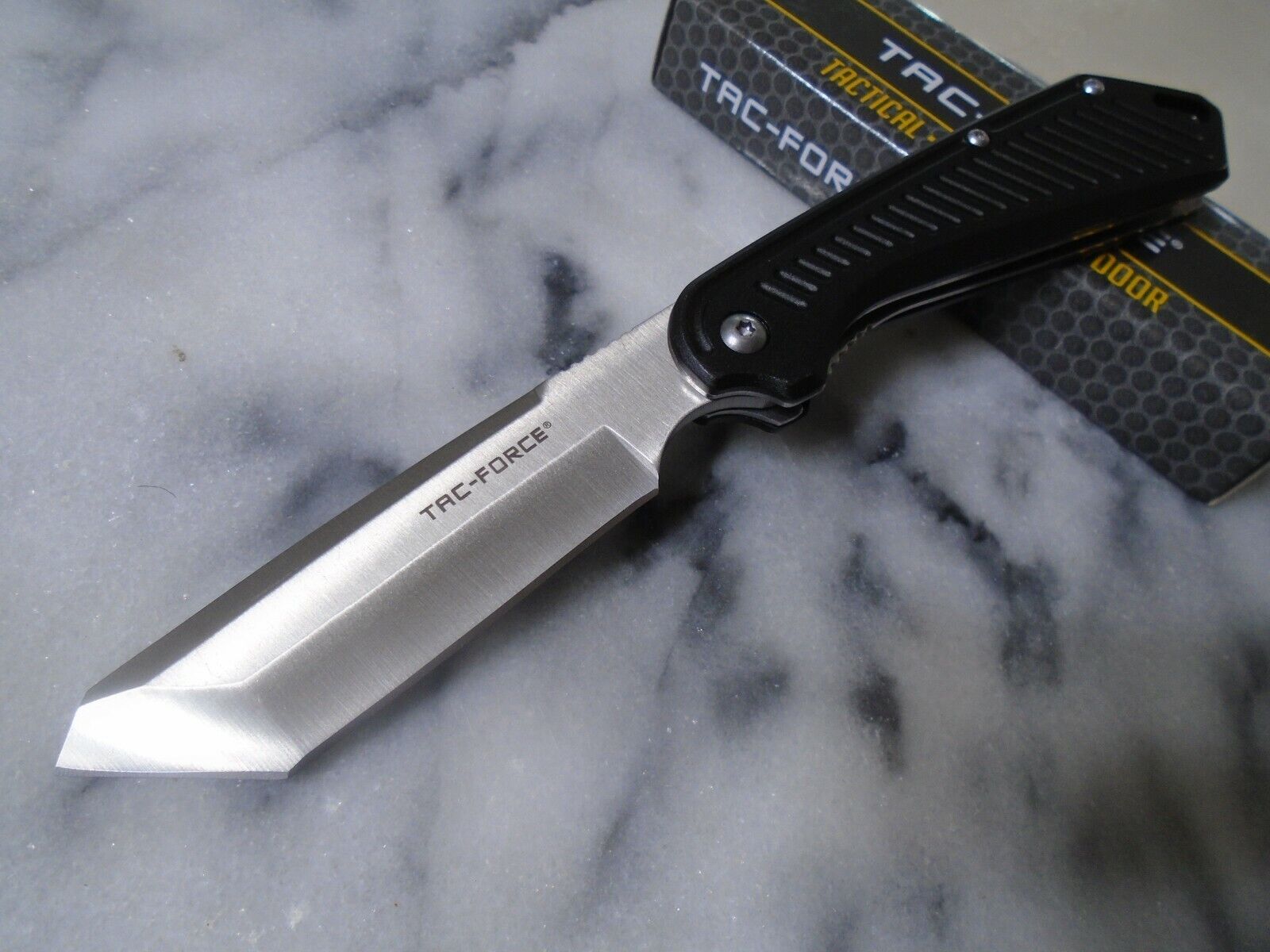 Tac-Force Front Flipper Satin Tanto Pocket Knife Folder 1040BK 7.85\