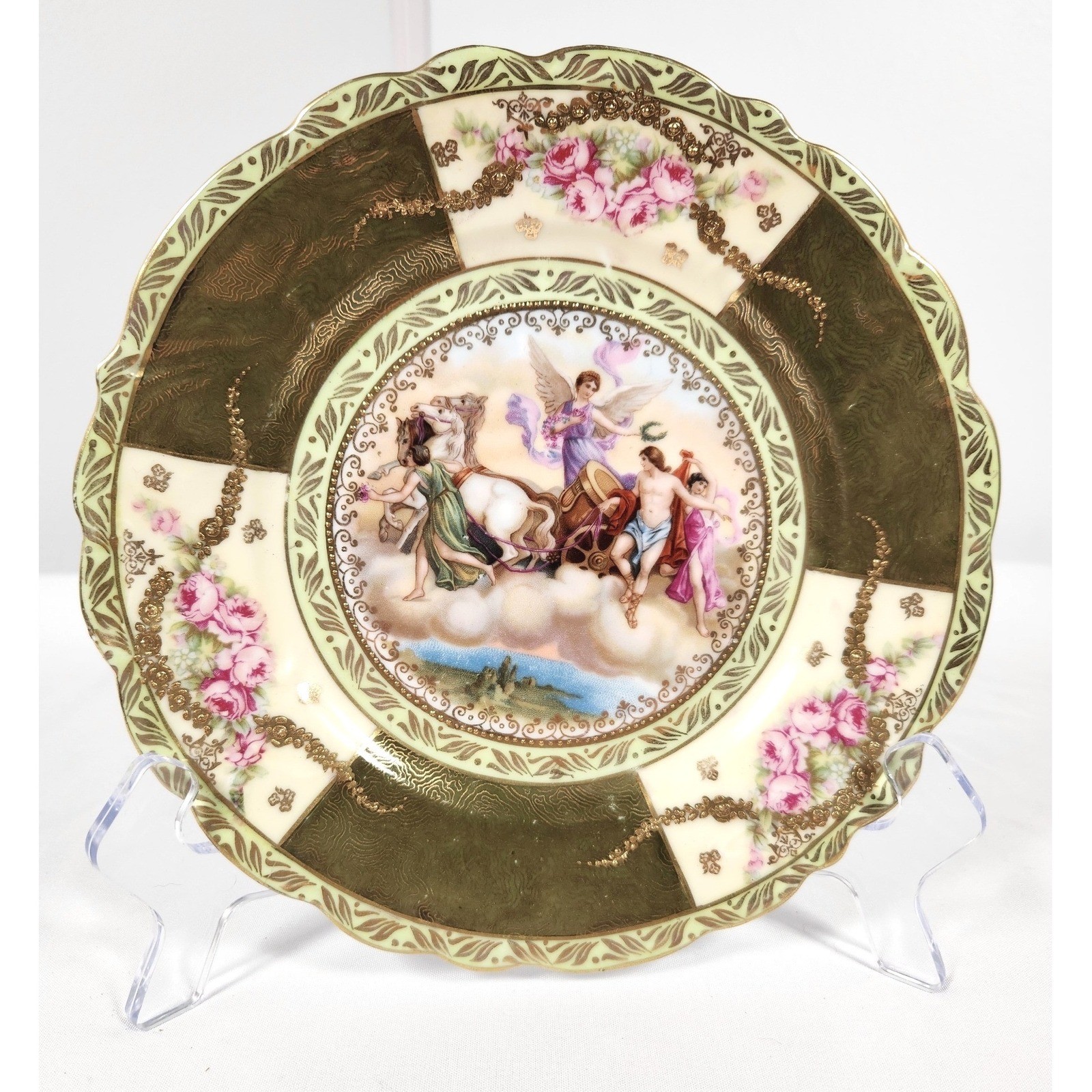 Antique Prov Saxe Erdmann Schlegelmilch E.S. Germany Royal Vienna Apollo Plate