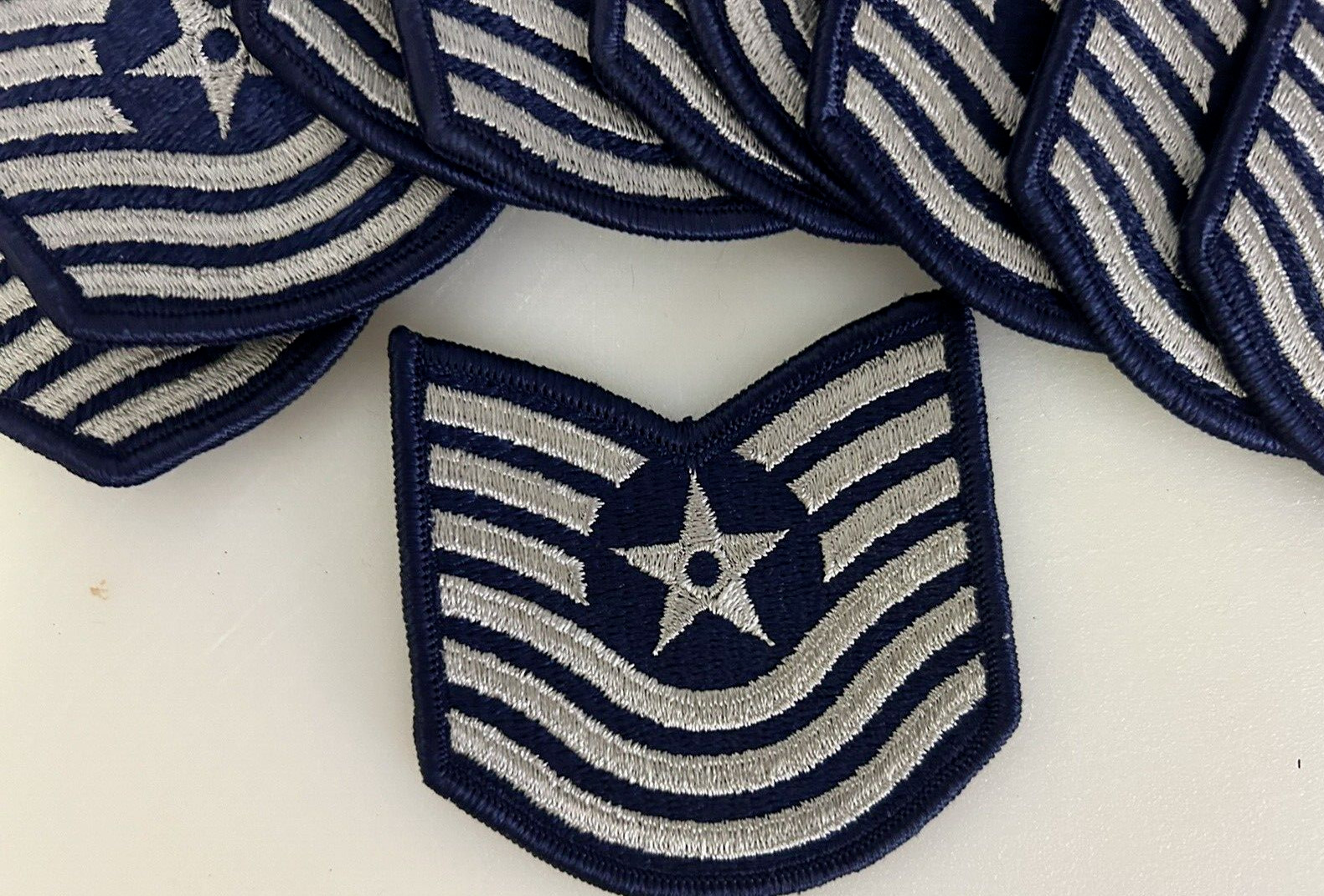2-Vintage-Air Force USAF  - Master Sgt. -Obsolete-Rank Insignia-Sew On Small 3\