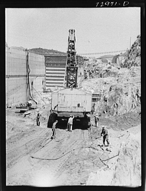 Shasta Dam Shasta County California 1942 Moving Steam Shovel Construction