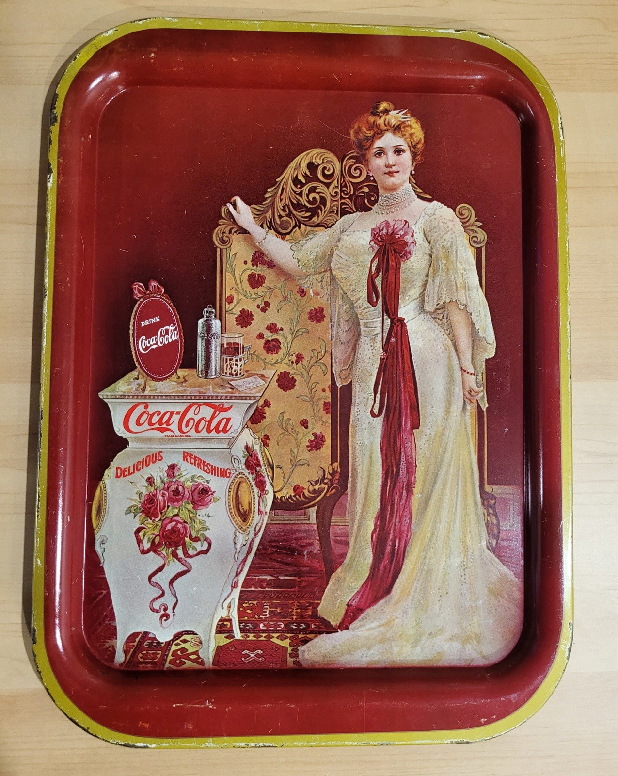 Vintage 1960\'s Coca Cola 1903 Lillian Norton, Nordica Advertising Tray