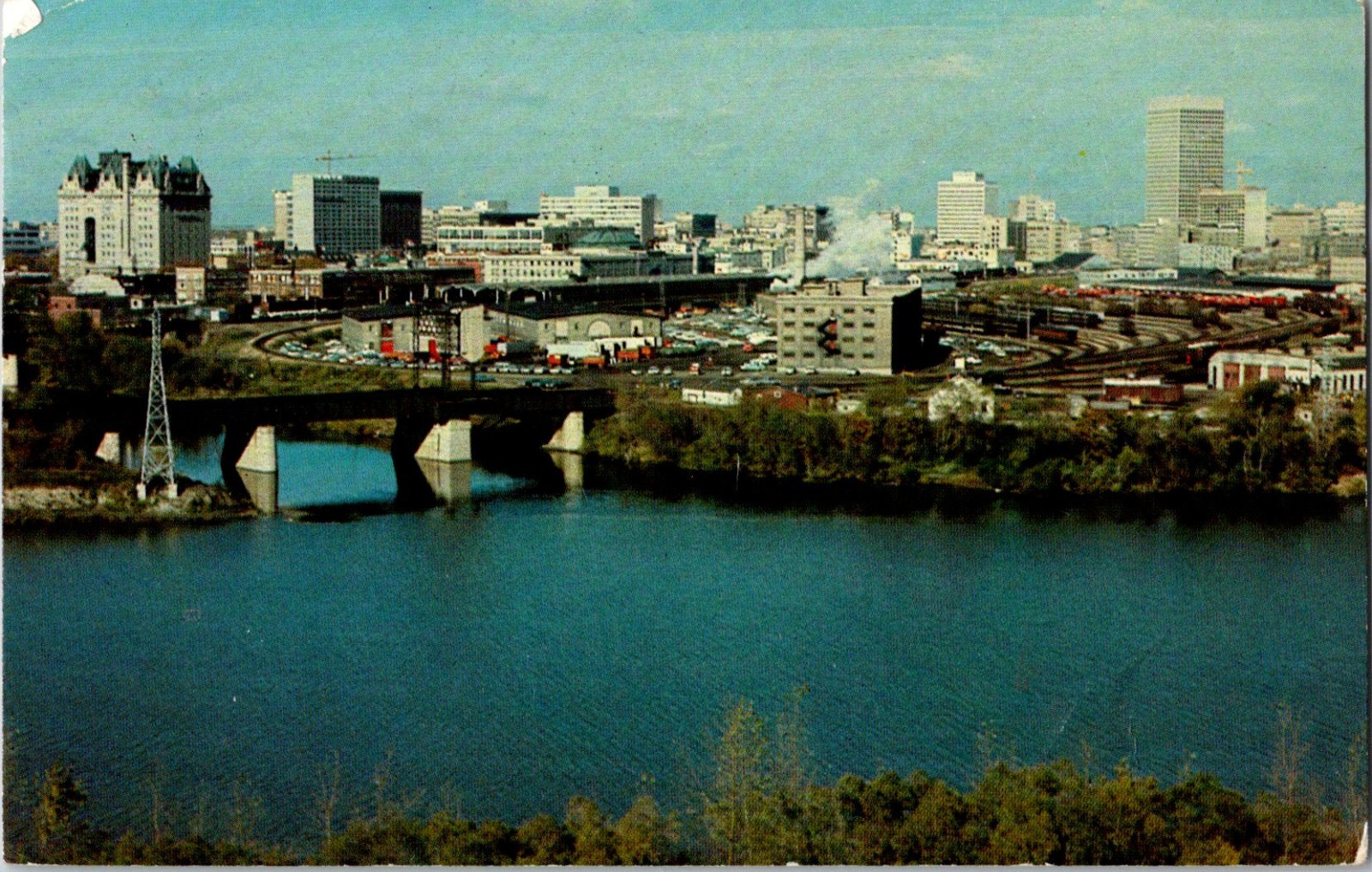 Aerial Winnipeg Manitoba Canada 1973 Chrome Postcard