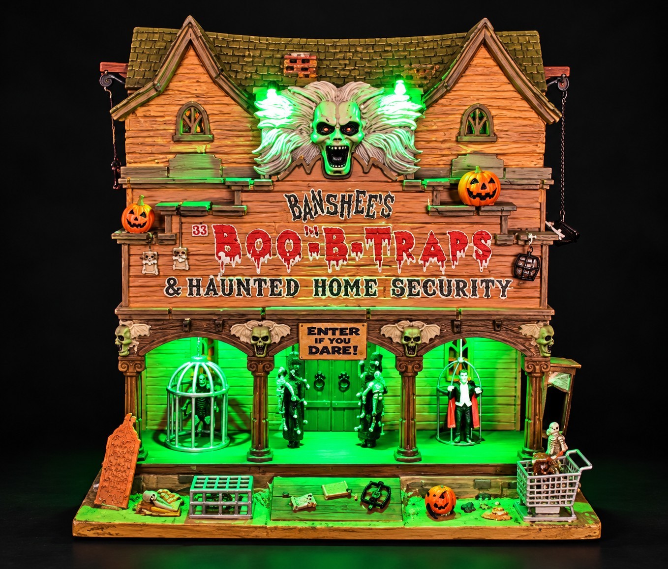 Lemax Spooky Town BANSHEE'S BOO-B-TRAPS Animated, Lights, Sounds. Works🔥perfect