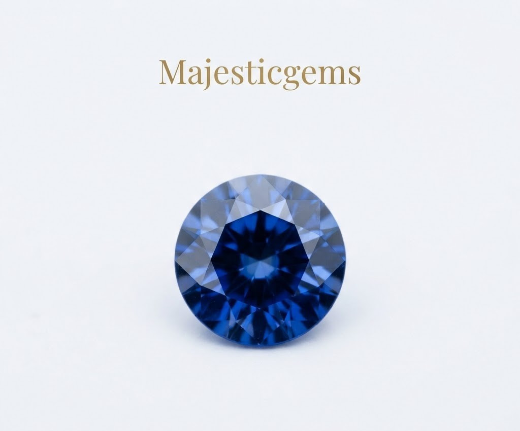 5 Ct Natural Blue Sapphire Round Cut Loose Gemstone | Deep Blue Sapphire Stone