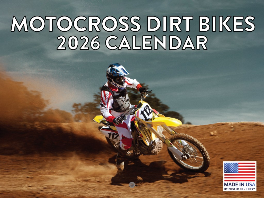 Motocross Dirt Bike Calendar 2026 Dirtbike Motorcycle Monthly Wall