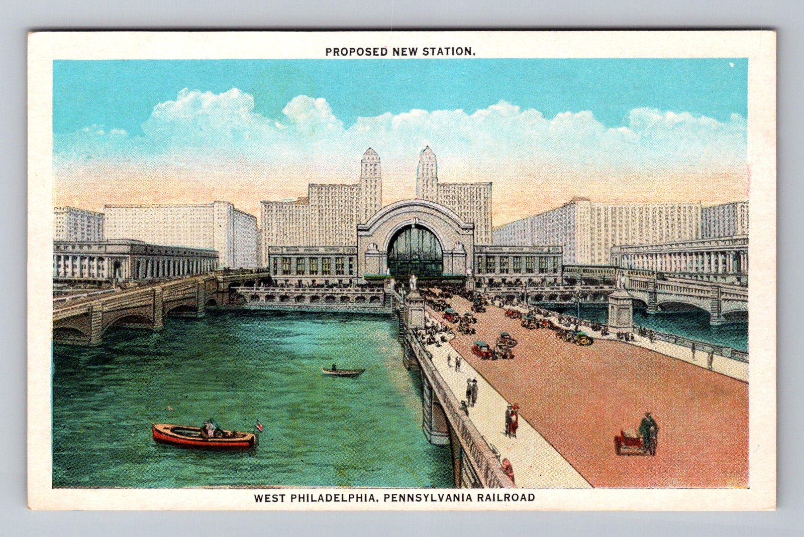Philadelphia PA-Pennsylvania, Proposed New Station, Vintage Postcard