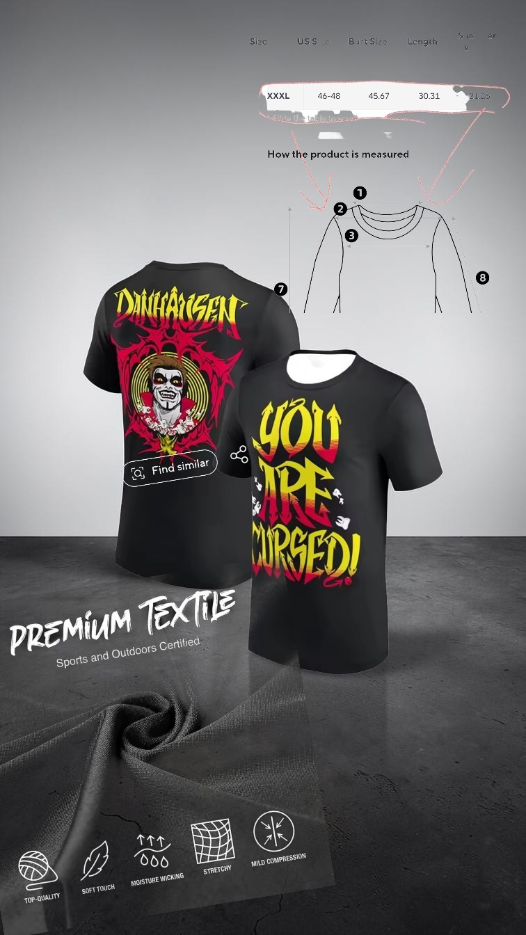 Danhausen You Are Cursed Evil Nice T-Shirt INDEPENDENT WRESTLING INDY RC NOT WWE
