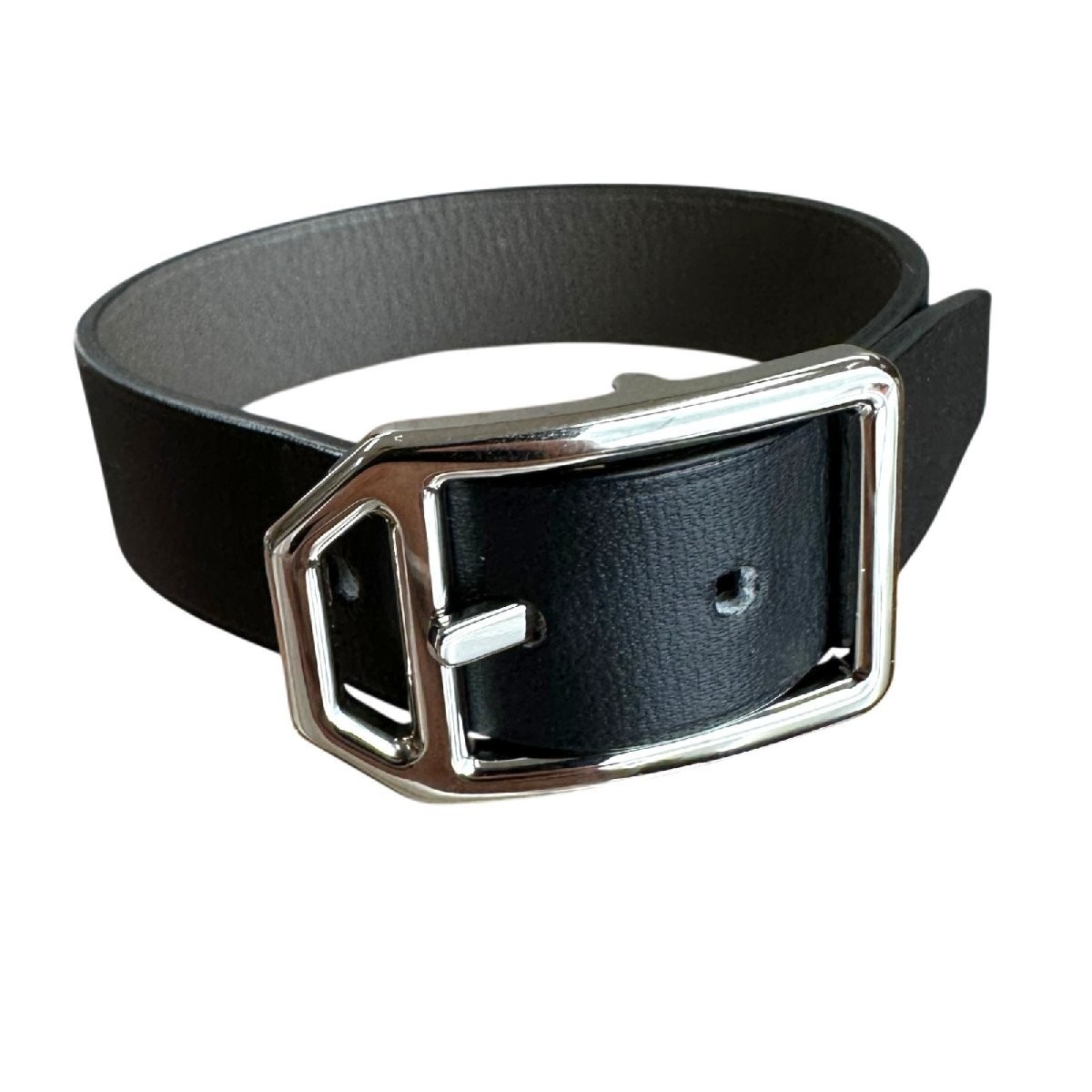 Hermes Paddock Bracelet T4 A Engraving Black/Ethan Silver Hardware Chamonix Brac