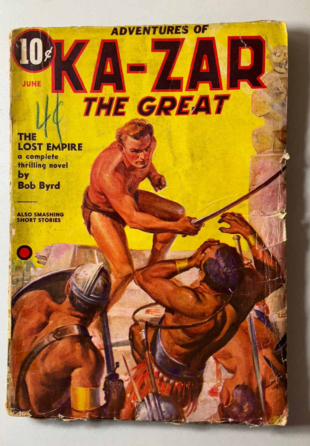 KA-ZAR THE GREAT-JUNE 1937-FINAL PULP APPEARANCE-RARE