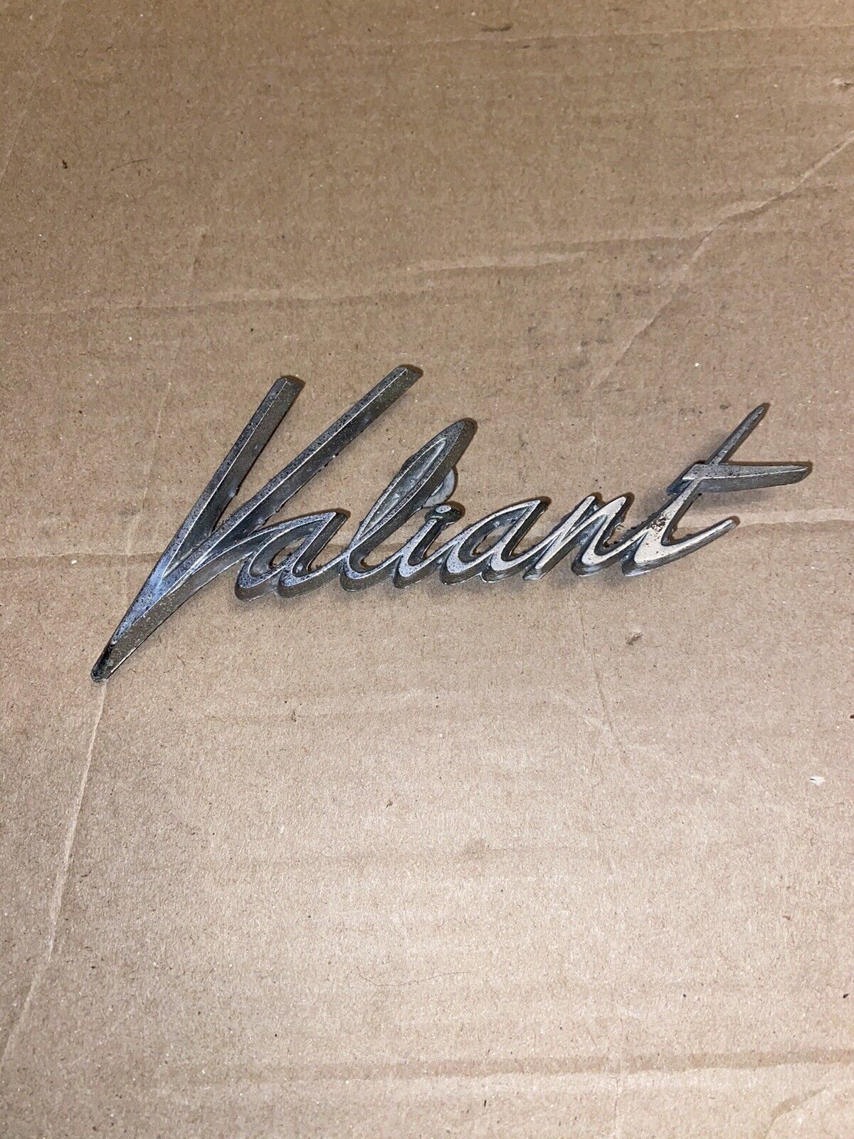Vintage OEM Plymouth Valiant Scrip Emblem #2255629/2423850 63/64 Trunk Lid Badge