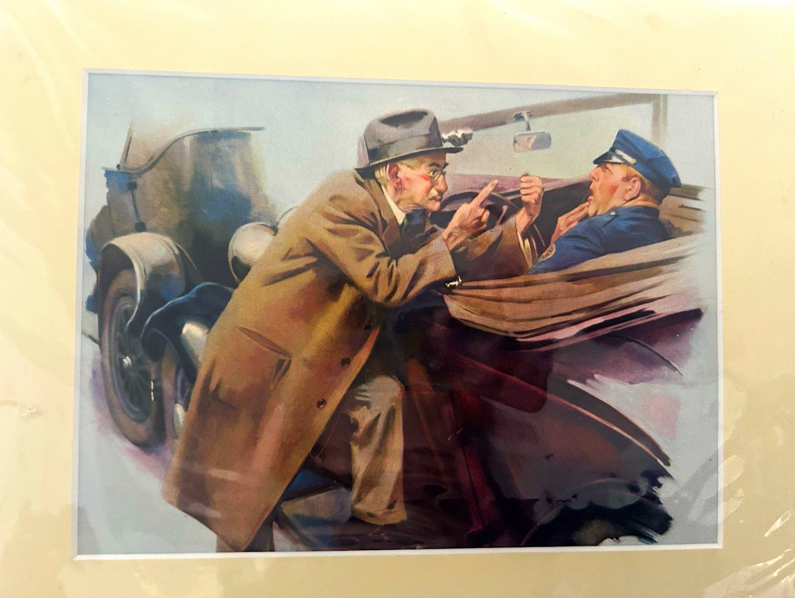 Vintage Calendar Art, “Laying down the law” Harold Anderson Labor Day, Oct.1940 