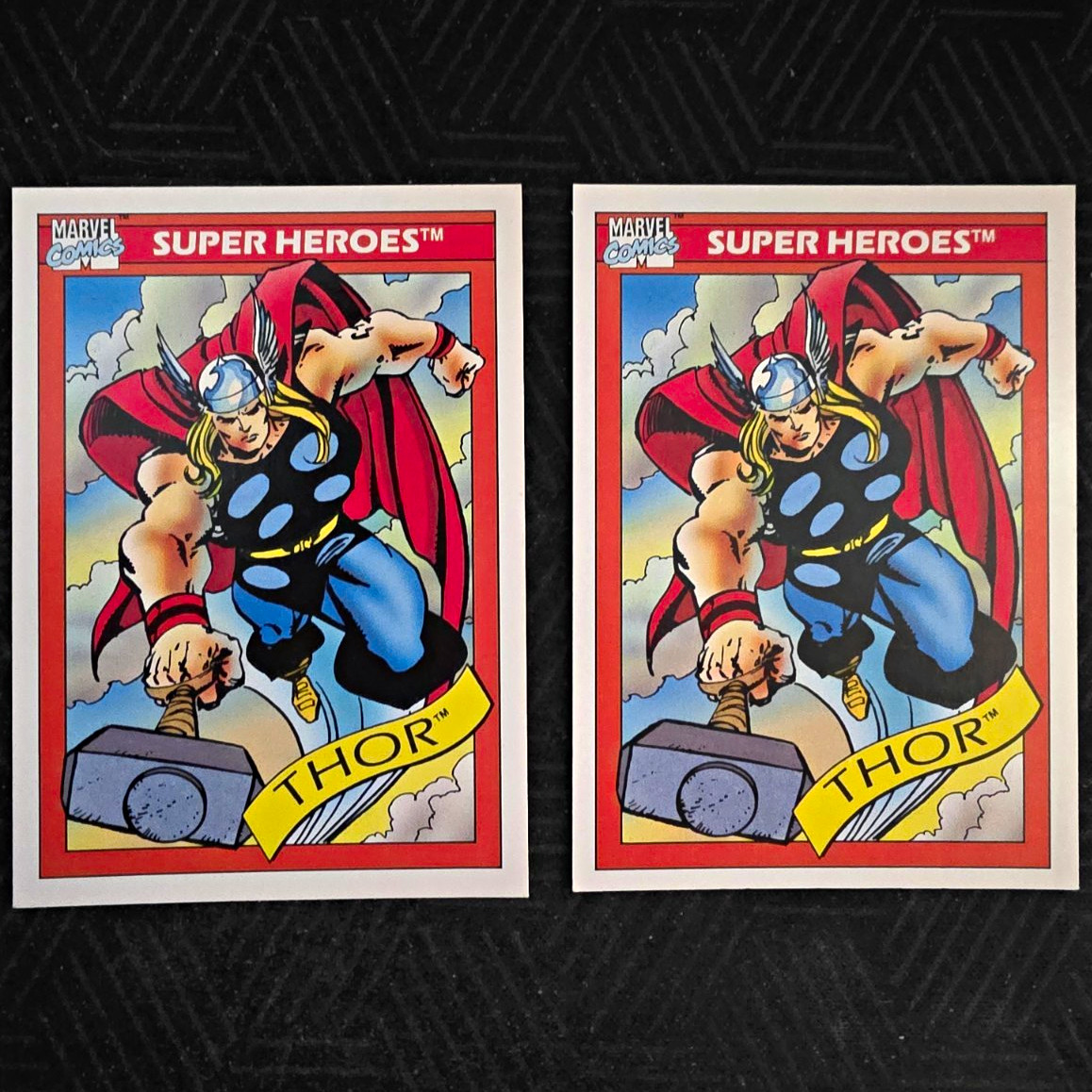 (2) 1990 1991 Impel Marvel Universe Series 1 Thor Card #18 MCU Lot