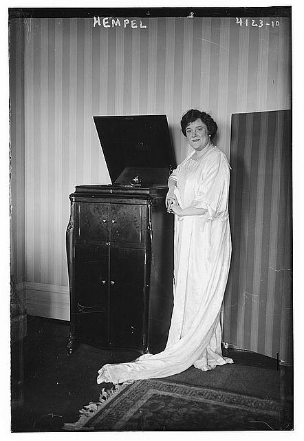 Photo:Frieda Hempel Standing by Phonograph ca 1915 1920