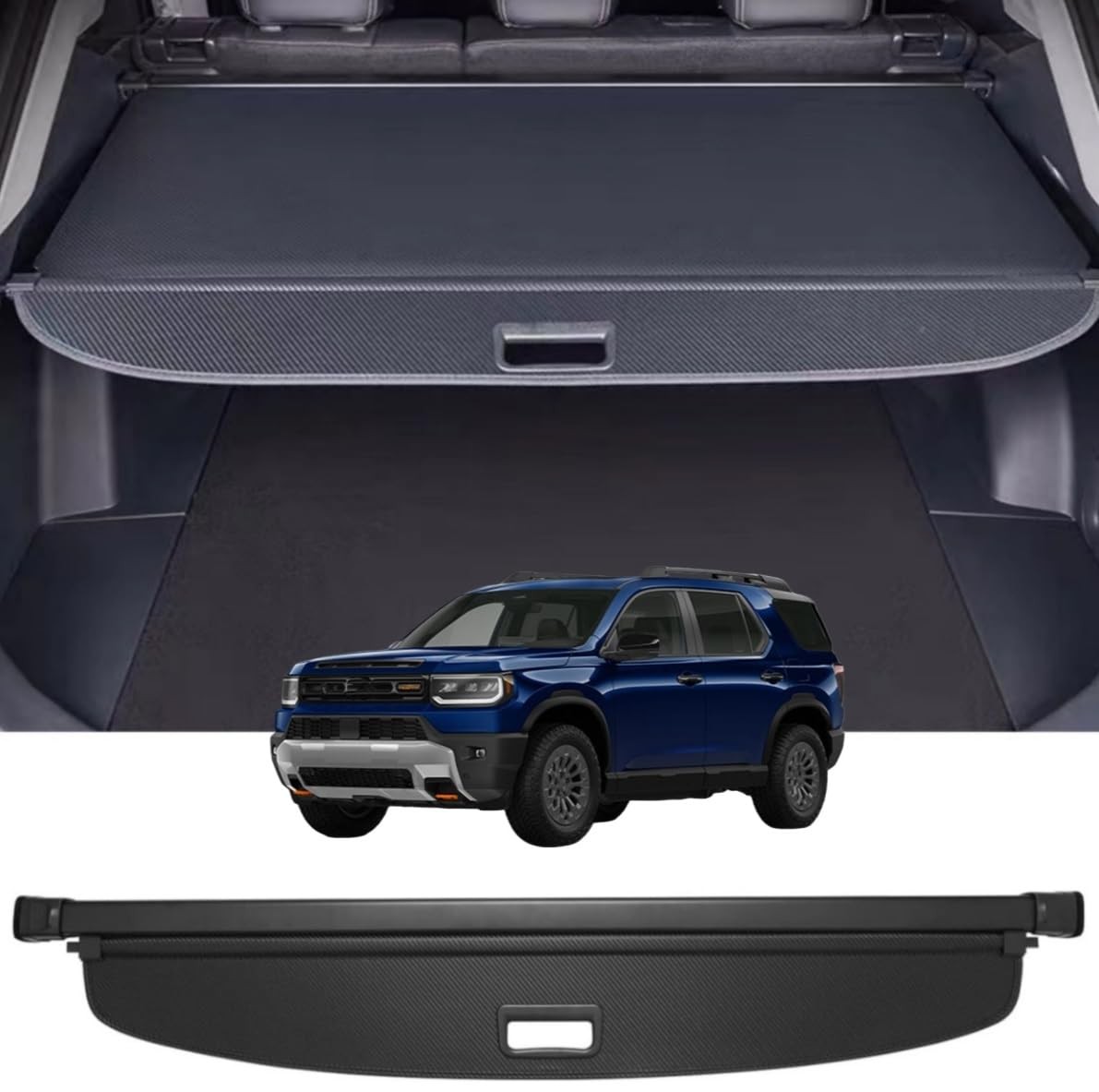 Deluden Retractable Cargo Cover Honda Passport 2019-2024 Privacy Shade