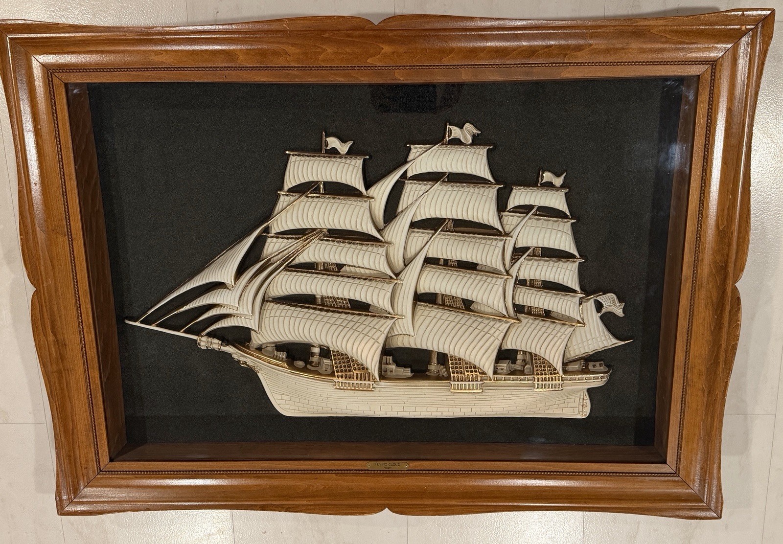 Vintage Turner Wall Accessory Ship “Flying Cloud 1850” Mid Century Retro 42 X 30