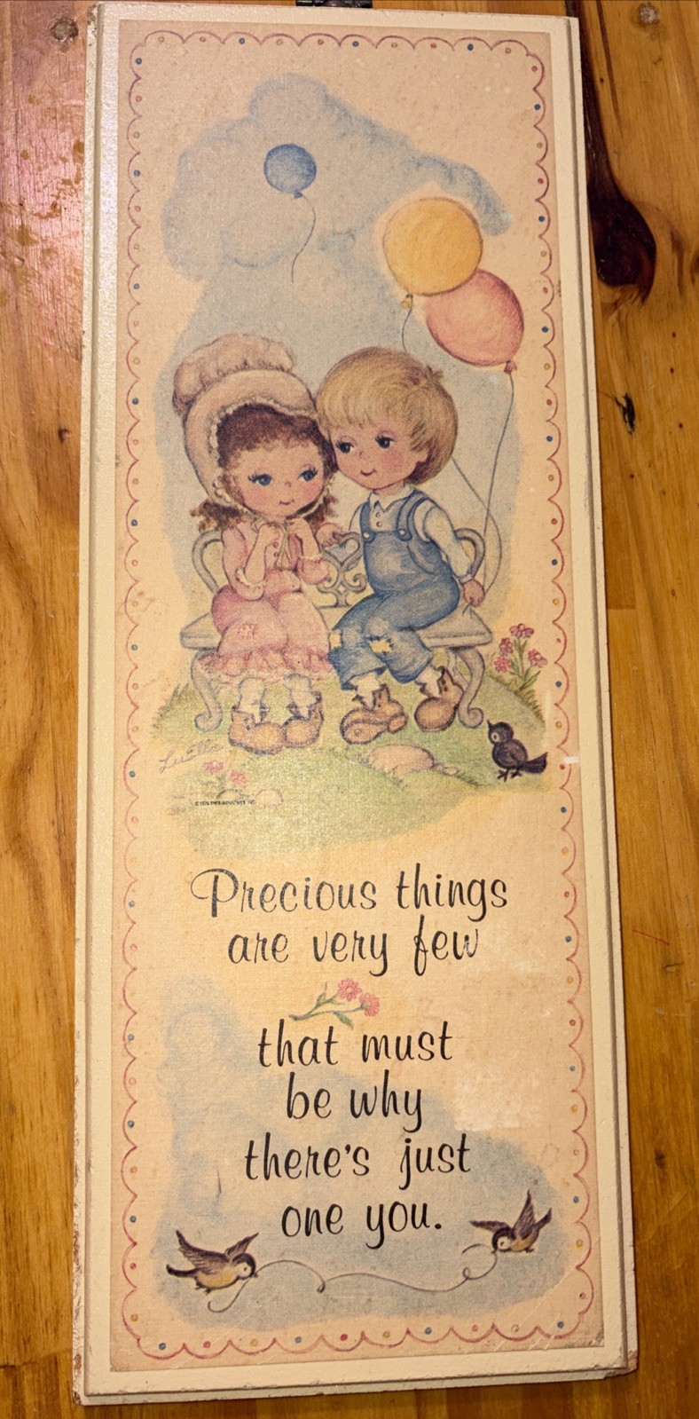 Vintage 1979 Swib Industries Inc “ Precious Things Are Very Few” Wall Plaque