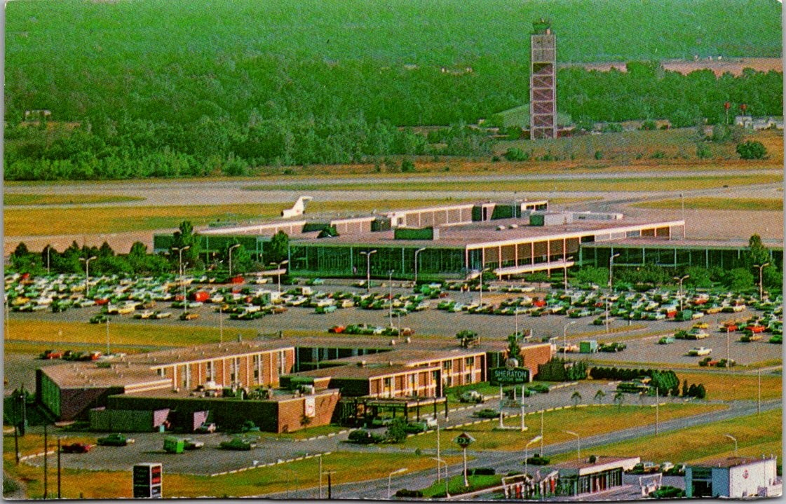 Tulsa Oklahoma Airport Jet-Port Aerial View Sheraton Inn Postcard