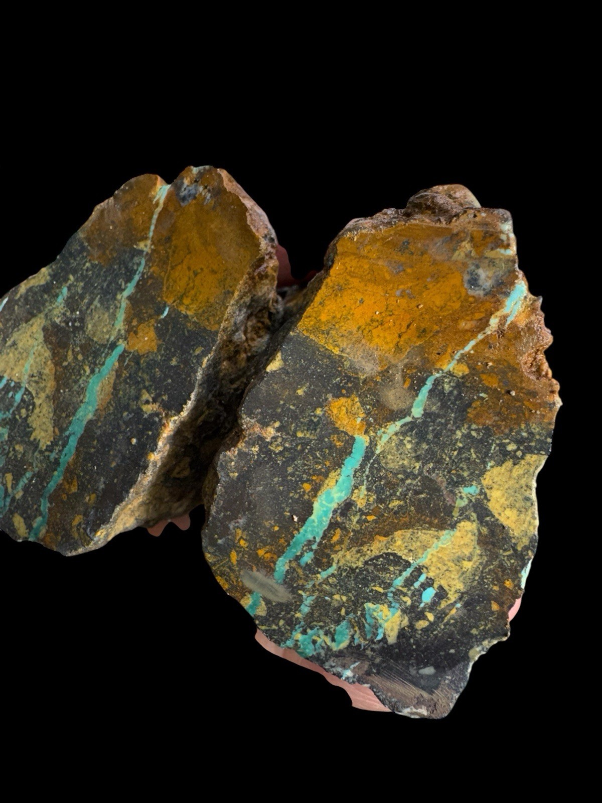 Stabilized Ribbon Turquoise Rough, Multi Color Host Rock 644 Grams