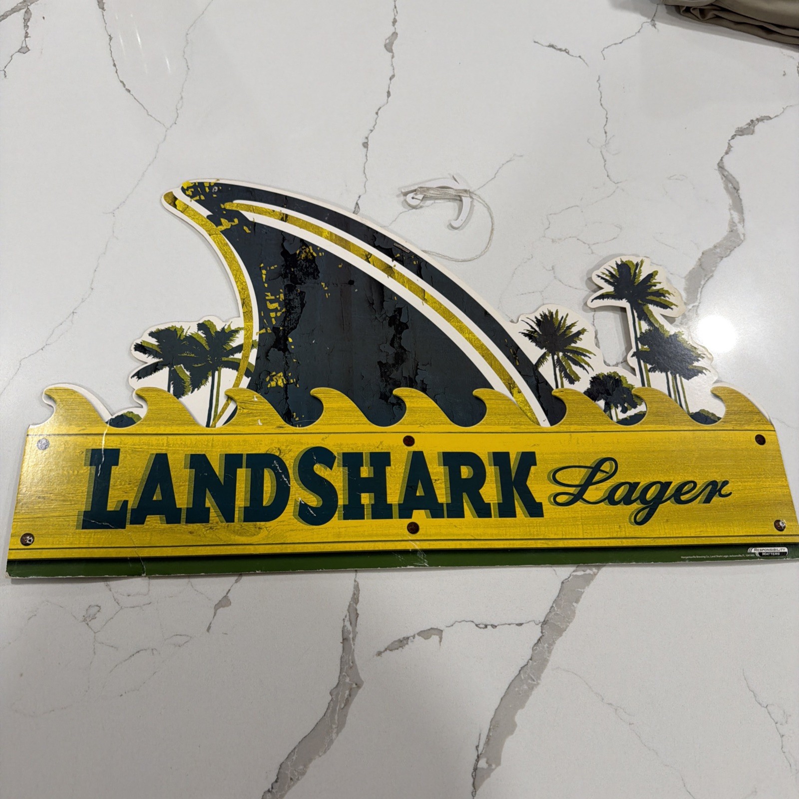 Vintage Landshark Lager Beer Thick Cardboard-Wall/Ceiling Margaritaville 24”x14”