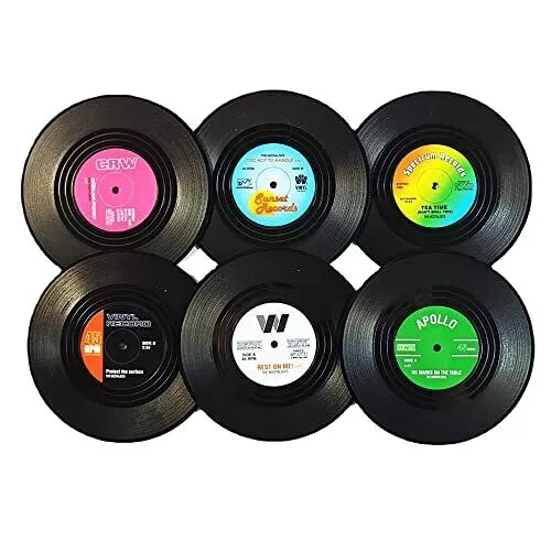 Vinyl LP Records Coasters - set of 6