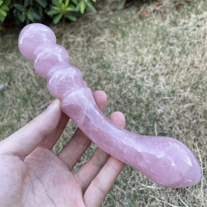 10PC  Natural Rose Quartz Crystal Massage Penis Wand Gemstone Yoni