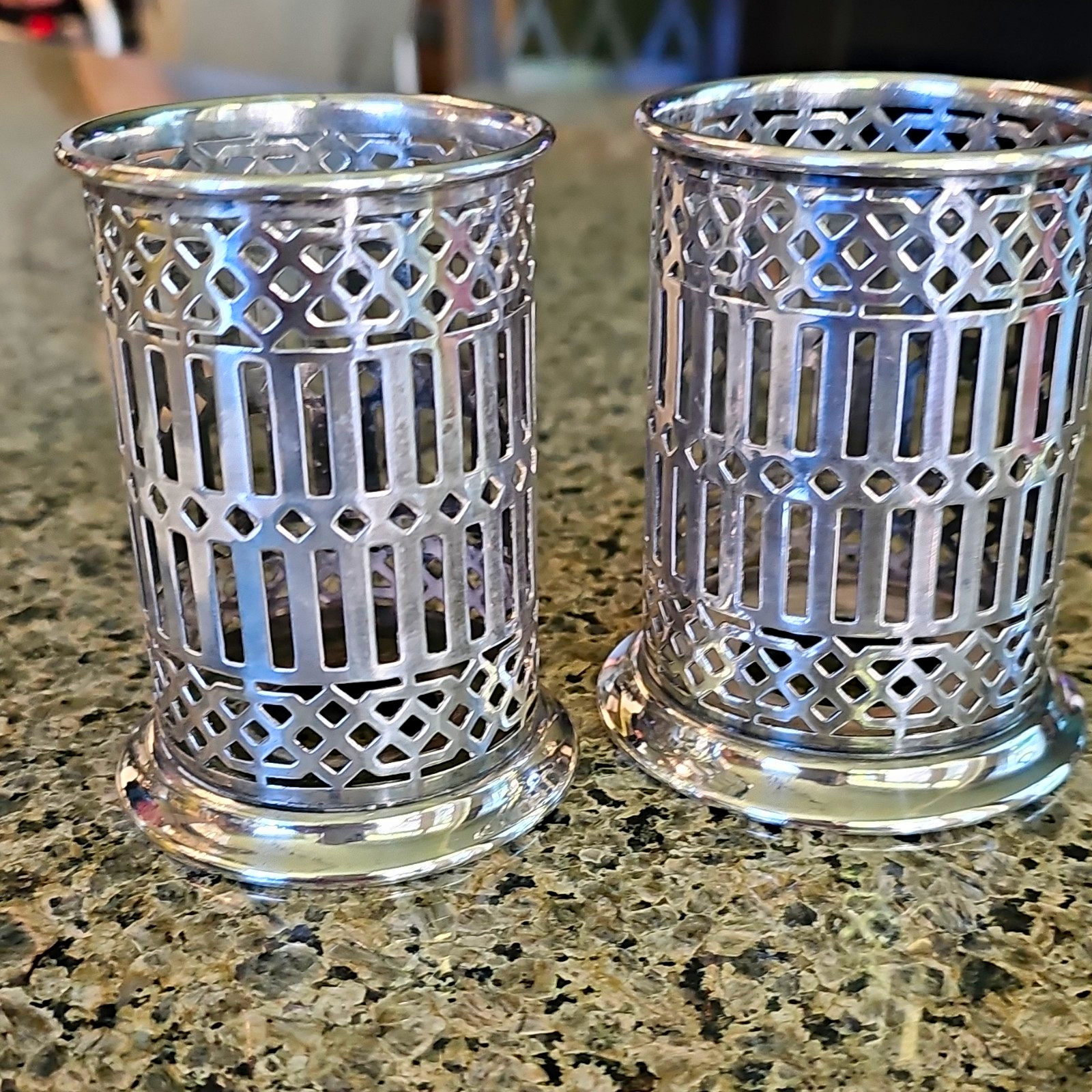 Apollo EPNS Silver Plate Pr Bernard Rice\'s Sons Inc Condiment Holders 6151/6152