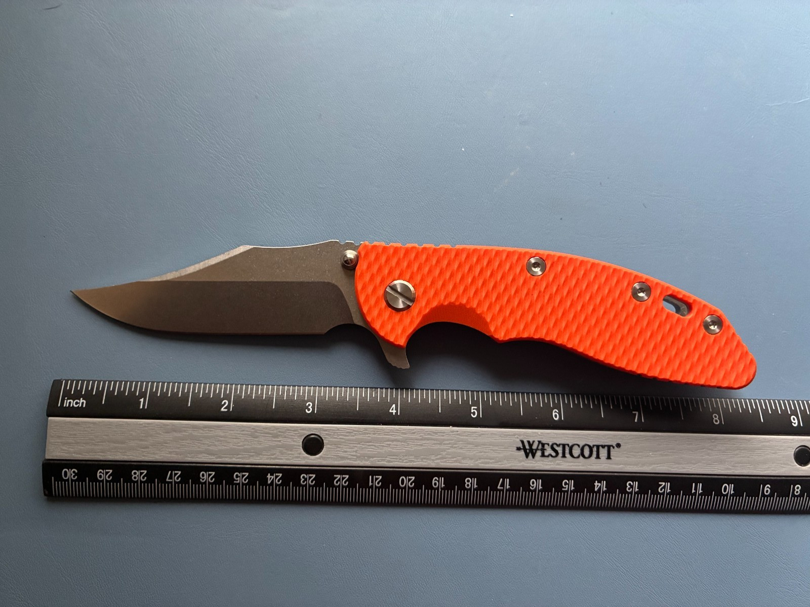 Green thorn jufule XM 18 knife, titanium and orange g10 handle, 9cr18mov - O68