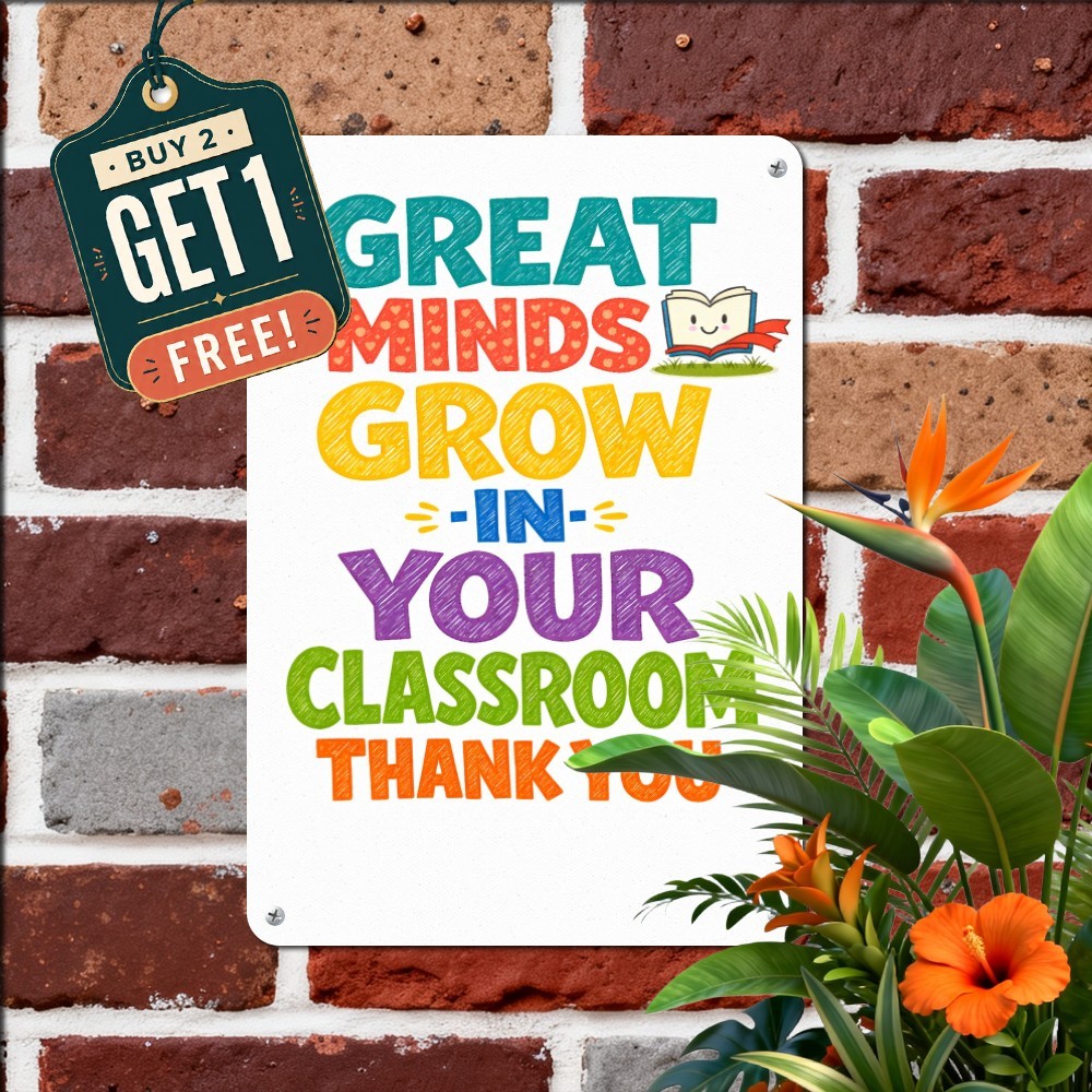 Teacher Hero Vintage Tin Sign School Classroom Appreciation Wall Plaque 8x12