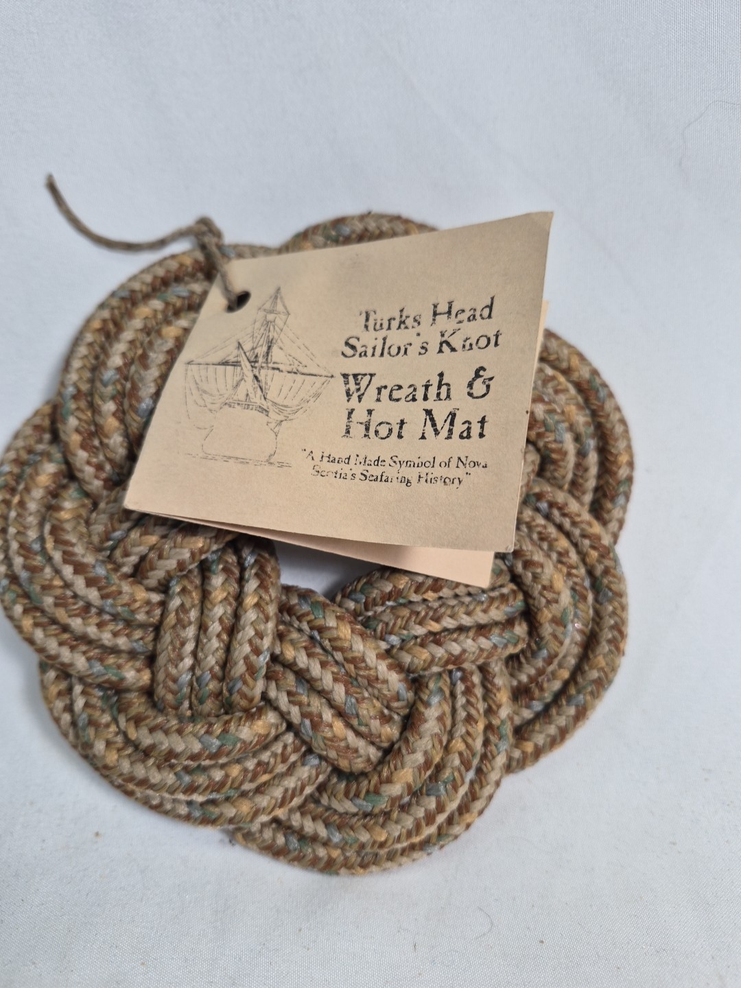 Vintage Turks Head Sailors Knot Wreath And Hot Mat Handmade In Nova Scotia 5