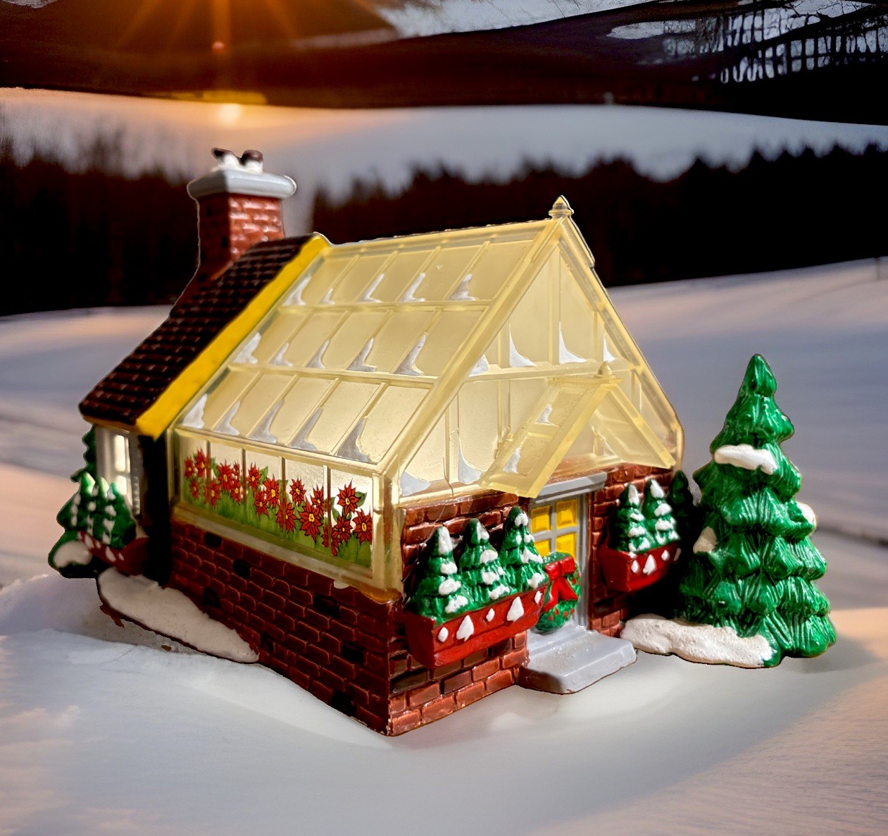 Dept 56 Village Greenhouse #5402-0 Original Snow Village W/ LED Light READ Mint