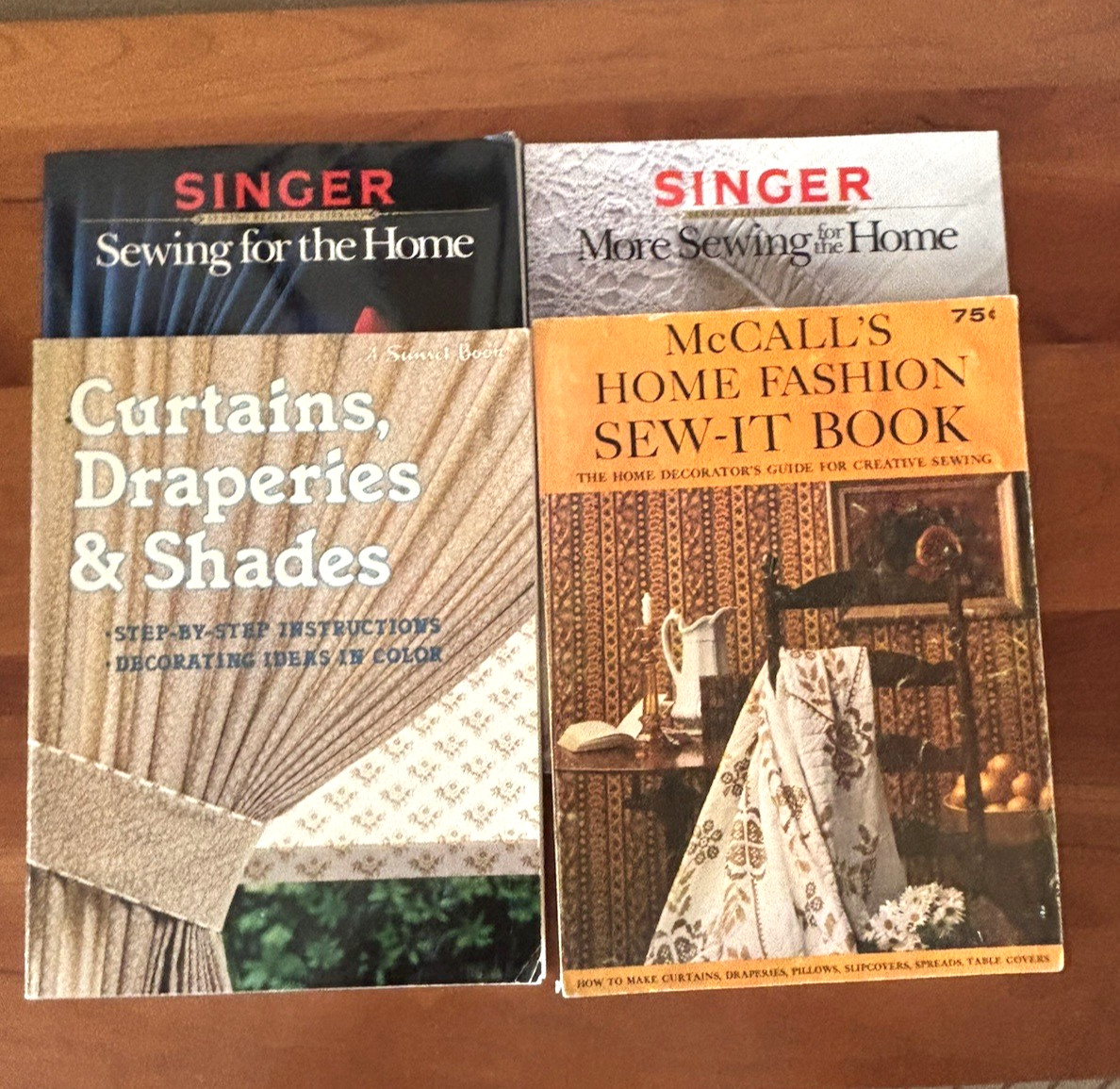 Lot  of 4 Vtg Home Decor Fashions Sewing Books: Singer/McCalls/Sunset (1965-87)