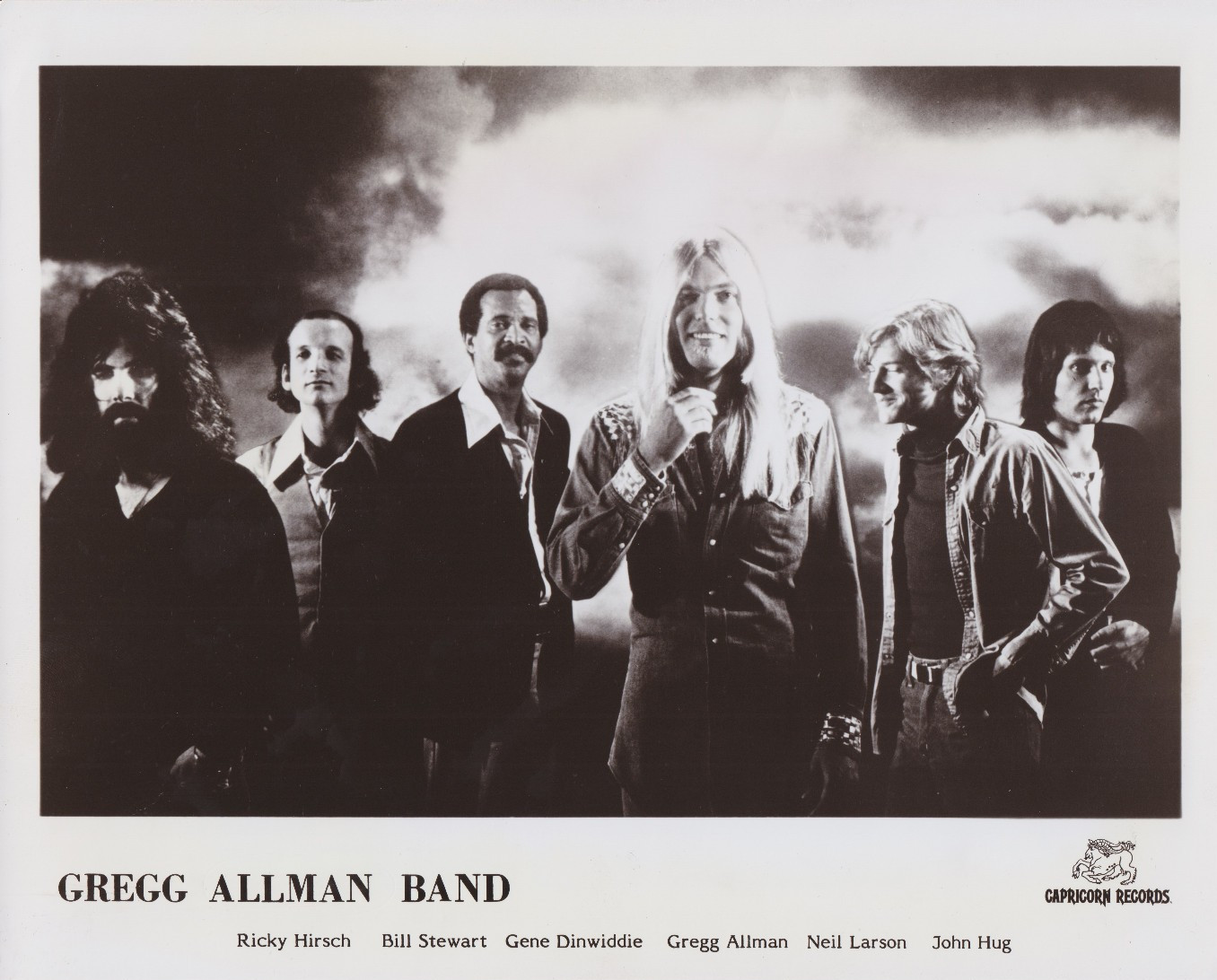 1977 Press Photo Southern Rock Group Gregg Allman Band Poses for Record Album