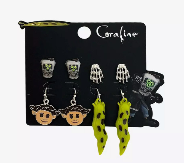 CORALINE Wybie Earring Set Of 4 Pairs NEW ON CARD