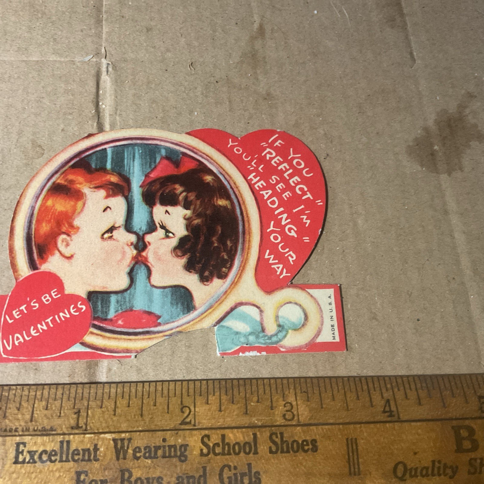 Vintage Valentine Card Let\'s Be Valentines If you \