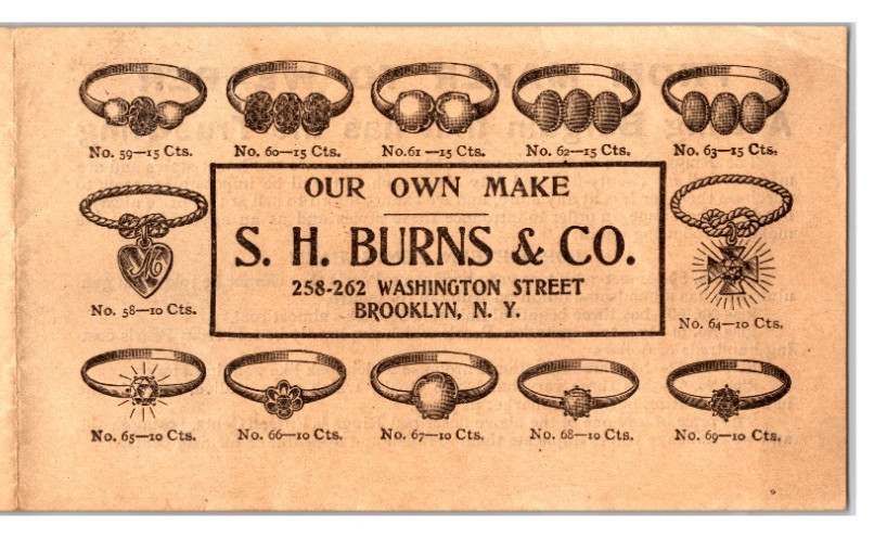 Original 1890s - S.H. Burns & Co. Ring Catalog - Brooklyn, New York