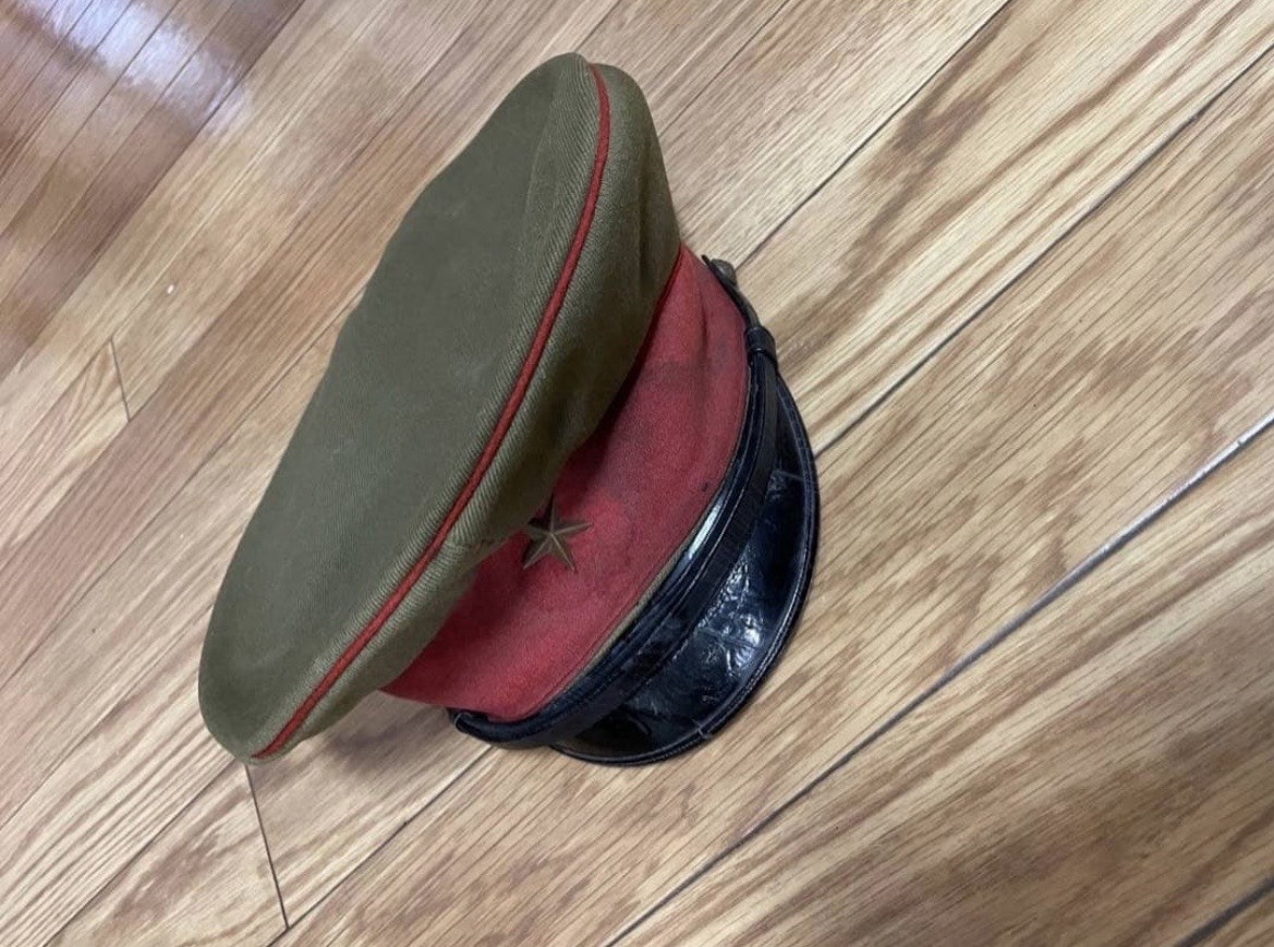 Antique Japanese Imperial Army Officer Visor Cap WWII Era Military Hat