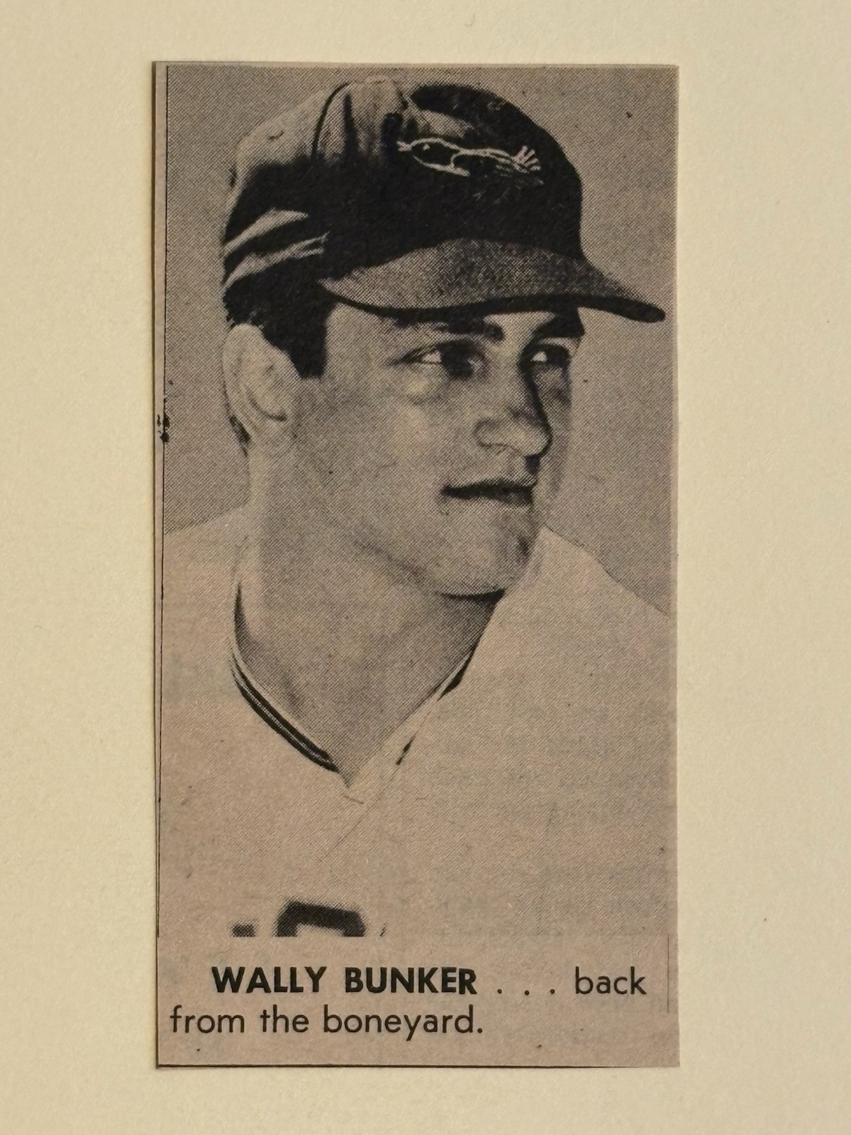 Wally Bunker Baltimore Orioles 1968 Sporting News Baseball 2X4 Panel