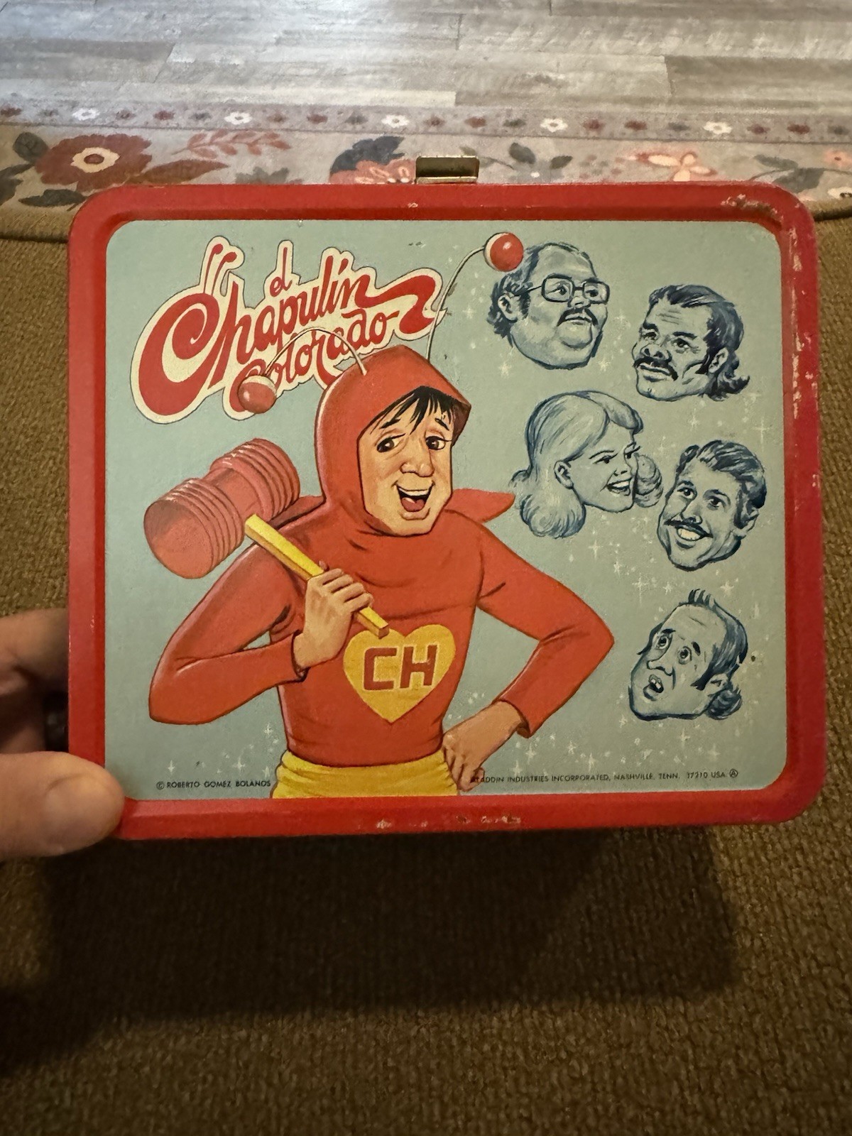 Unused Vintage 1979 in El Chapulin Colorado Aladdin Industries Metal Lunch Box