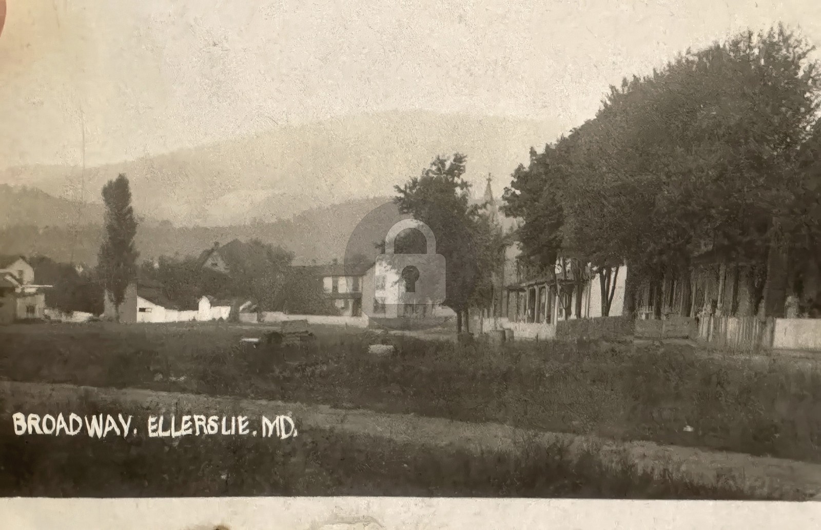 Ellerslie Md 1908 Broadway View RPPC Photo Postcard COPY