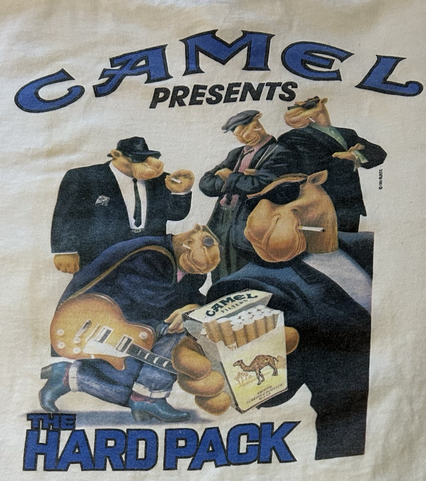 Vintage 1991 Joe Camel The Hard Pack Pocket T-Shirt XL 22.5” X 26” Promo USA